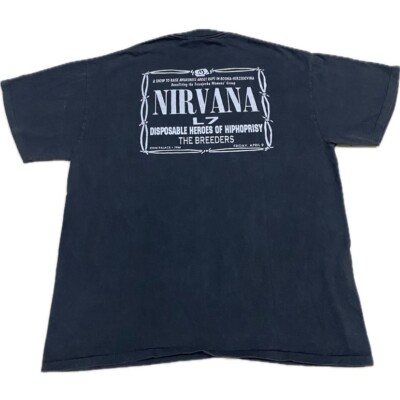 Vintage NIRVANA L7 Breeders XL 90s Kurt Cobain Band Single
