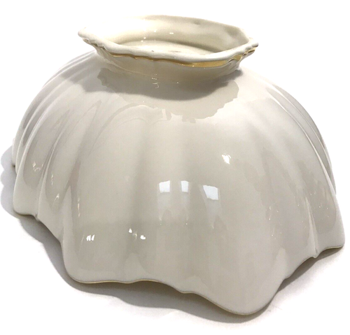Cuenco sinfónico ovalado Lenox 10 x 7 porcelana de hueso borde festoneado con patas borde dorado vintage - Imagen 8 de 9