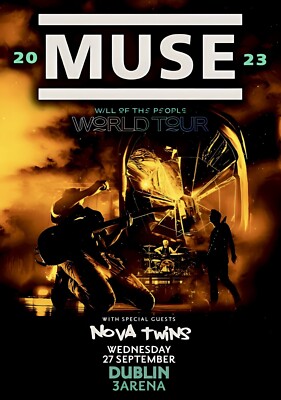 MUSE A3 UK TOUR DUBLIN 2023 PRINT POSTER ALBUM WALL ART CD DECOR
