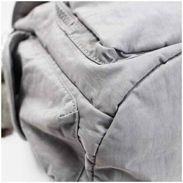 Authentic Kipling Rucksack Nylon Light Gray Used … - image 5