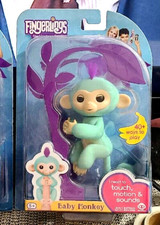 NEW Fingerlings GREEN Interactive Baby Monkey Figure ZOE Green Purple Hair