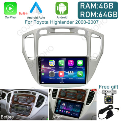 4+64GB Android 13.0 For 2000-2007 Toyota Highlander Car Stereo Radio GPS Camera