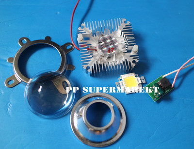 10W Cool White LED + Driver - 6000-6500K High Power LED With 12-24V DC Power Supply