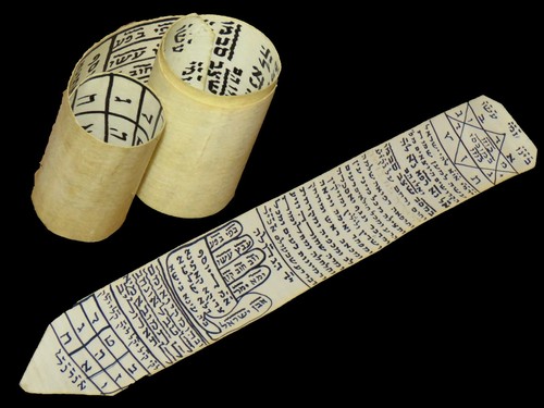 Amulet Kabalistic Parchment For Protection And Success, Manuscript On Parchment