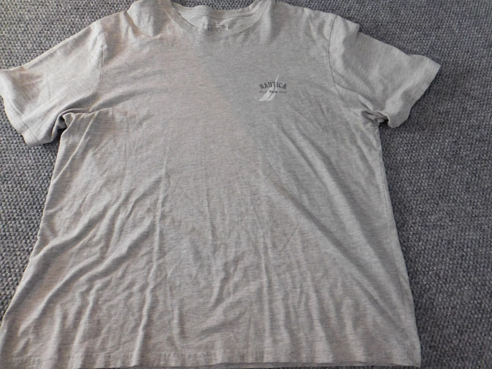 Camisa Nautica Hombre Extra Grande Gris Logo Clásico Gráfico Envío Informal Foto 2 de 4