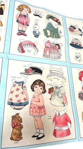 Aunt Lindy’s Paper Dolls Panel 8 Dolls for Blue Hill Fabrics Cotton - Picture 5 of 14
