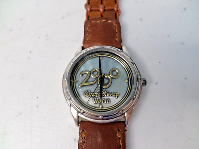 Walt Disney Watch 2000 Celebration Pewter-look Brown Leather  display picture 3