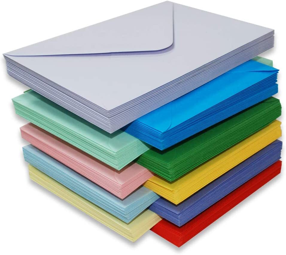 Craft UK 2281- 150 C5 envelopes in Assorted colours, Brights & Pastels