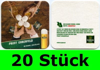 20 Stück Bierdeckel Gilden Kölsch Köln Prost Ehrenfeld Bar Party Theke Tresen