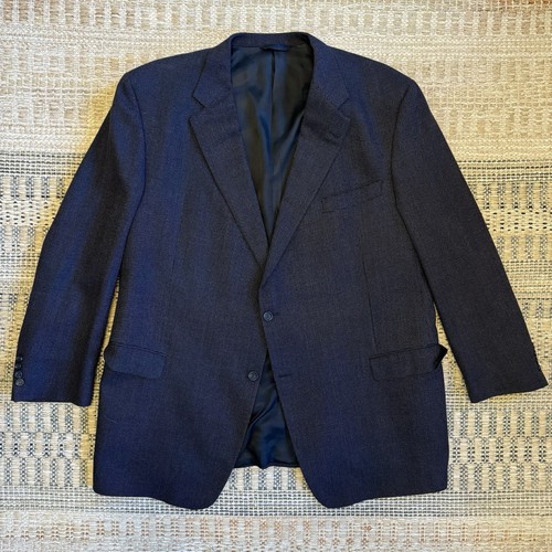 Burberry London Men's 50R Dark Blue Navy Blazer 100% Wool Birdseye Sportcoat