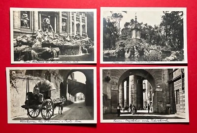 4 x Foto AK ROM in Italien um 1930 Stadtansichten mit Trevibrunnen  ( 149116 - Bild 1 von 2