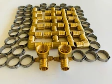 EFIELD 62 PCS 3/4" PEX CRIMPING FITTINGS  2 DROP-EAR ELBOWS TEE COUPLING ELBOW