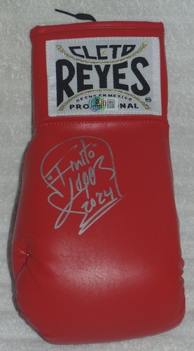 RICARDO EL FINITO LOPEZ SIGNED AUTO'D CLETO REYES BOXING GLOVE BAS COA CHAMP B - 第 1/3 張圖片