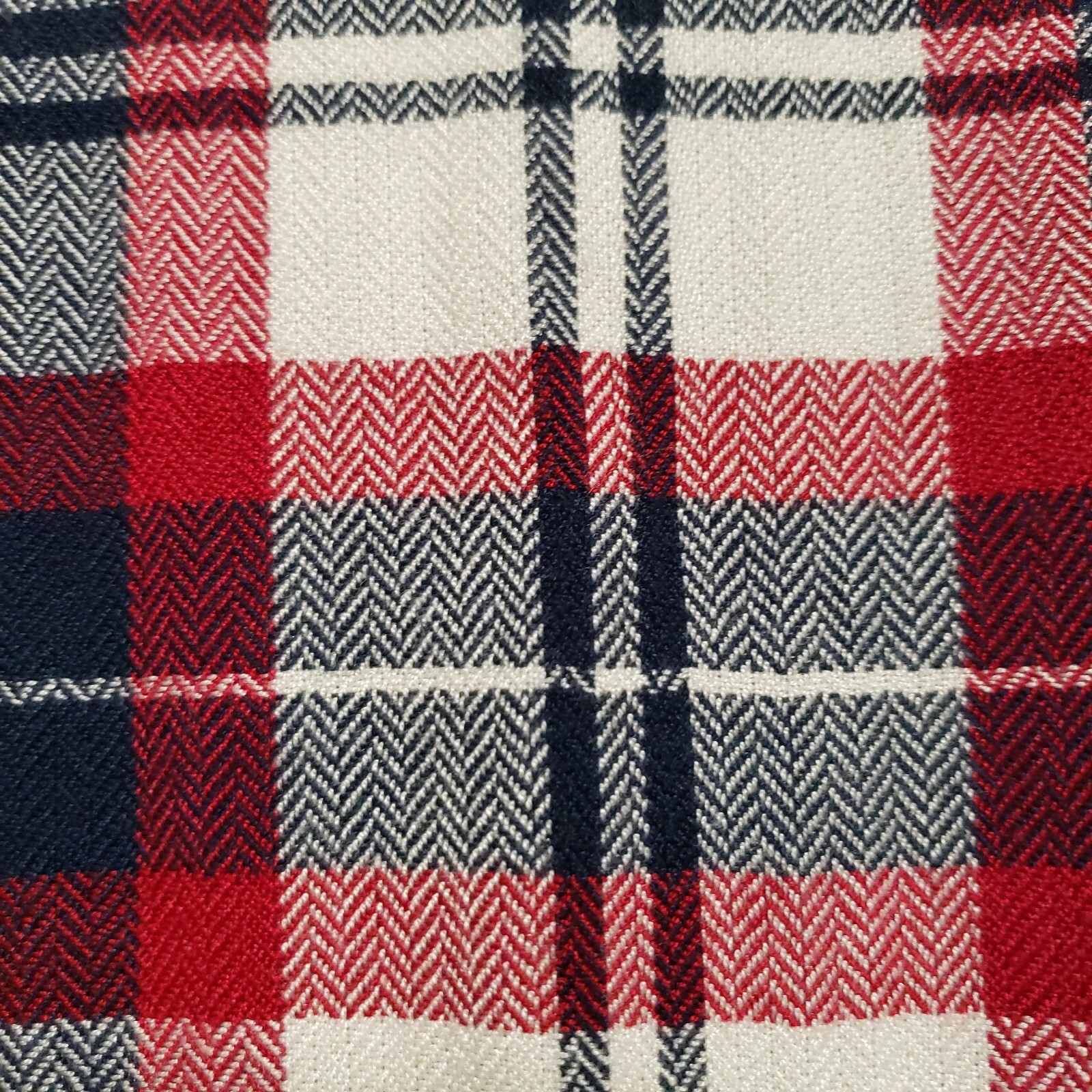 Zara Basic Collection Red Plaid Beaded Pockets Bu… - image 11