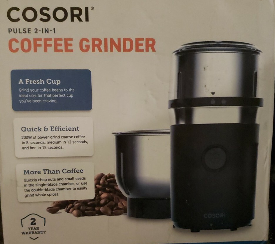 COSORI Pulse 2-In-1 Coffee Grinder Electric for Spices Nuts Seeds Coffee  Beans