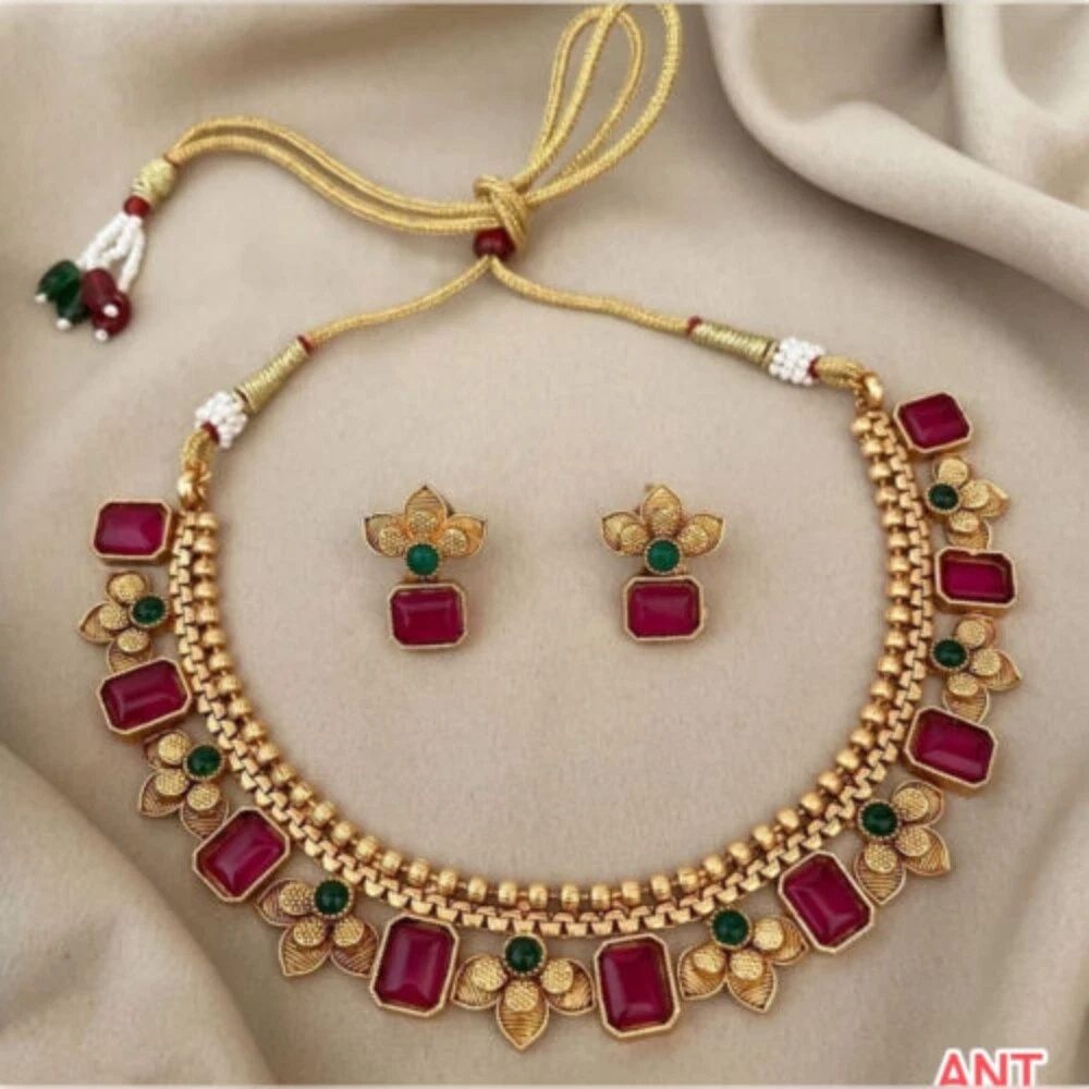 Jewelry Set South Indian Style Necklace Indian Bollywood Gold Plated Bridal Set