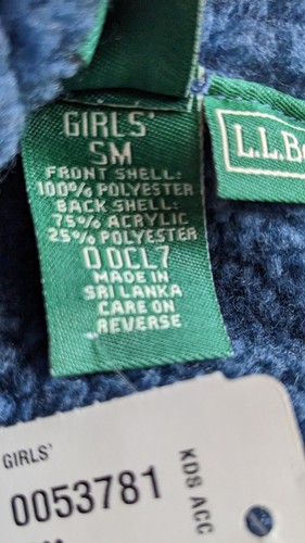 LLBean Child's Faux Suede And Shearling Winter Hat Mariner Blue Size Small NWT - Picture 3 of 6