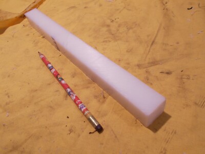 WHITE HDPE SQUARE BAR polyethylene sheet machinable plastic stock 1'' SQ x 12''