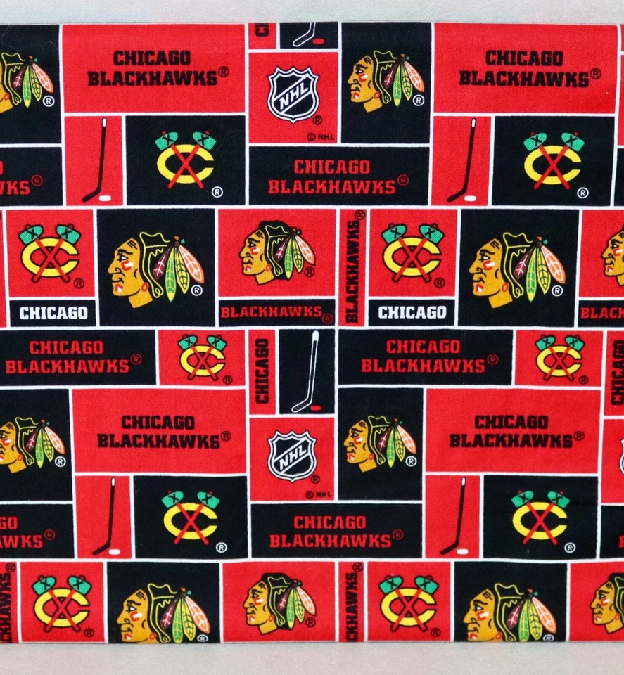 Chicago Blackhawks ~ Block Pattern NHL Cotton Fabric 1/4 Yard 9” X 44” New - Image 4 of 4