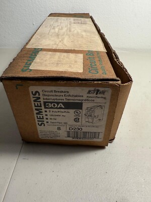 Set of 5 Siemens D230 30A 120/240V 2-Pole Type QD Circuit Breaker