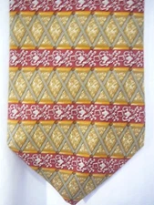 Mark Cross New York Golden Age Gold EUC Designer Classic Men's Silk Tie Necktie