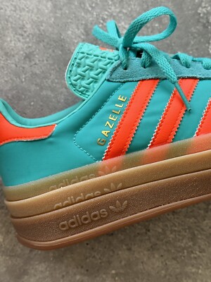 adidas gazelle silver green womens adidas Gazelle Bold Shoes - Women's - Clear Sky / White / Gold main image 1
