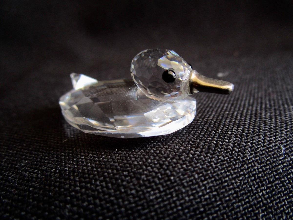 Swarovski Silver Crystal Duck 置物 VINTAGE SWAROVSKI SILVER CRYSTAL STANDING MINI DUCK 7666NR32