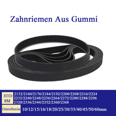 Teilung 8mm Zahnriemen Breite 10-60mm Gummi-Antriebsriemen HTD 8M 2152mm-2368mm