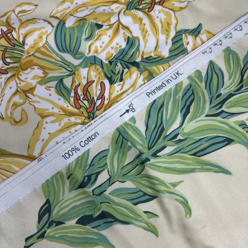 Vintage 1992 Laura Ashley Fabric Tiger Lilly 2 Yards Floral 100% Cotton Spring - 第 4/6 張圖片