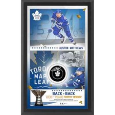 Auston Matthews Toronto Maple Leafs Signed Framed Richard Puck Shadow Box 