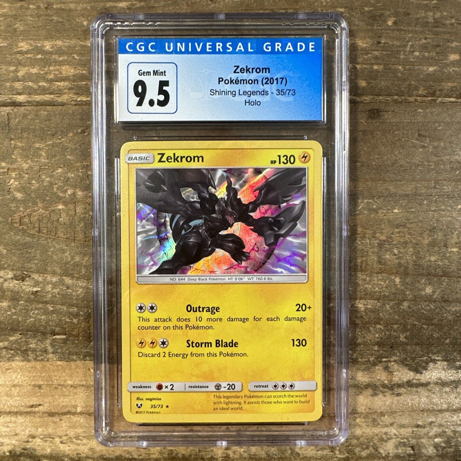 Pokemon Shining Legends Card: ZEKROM - 35/73 - Rare Holo