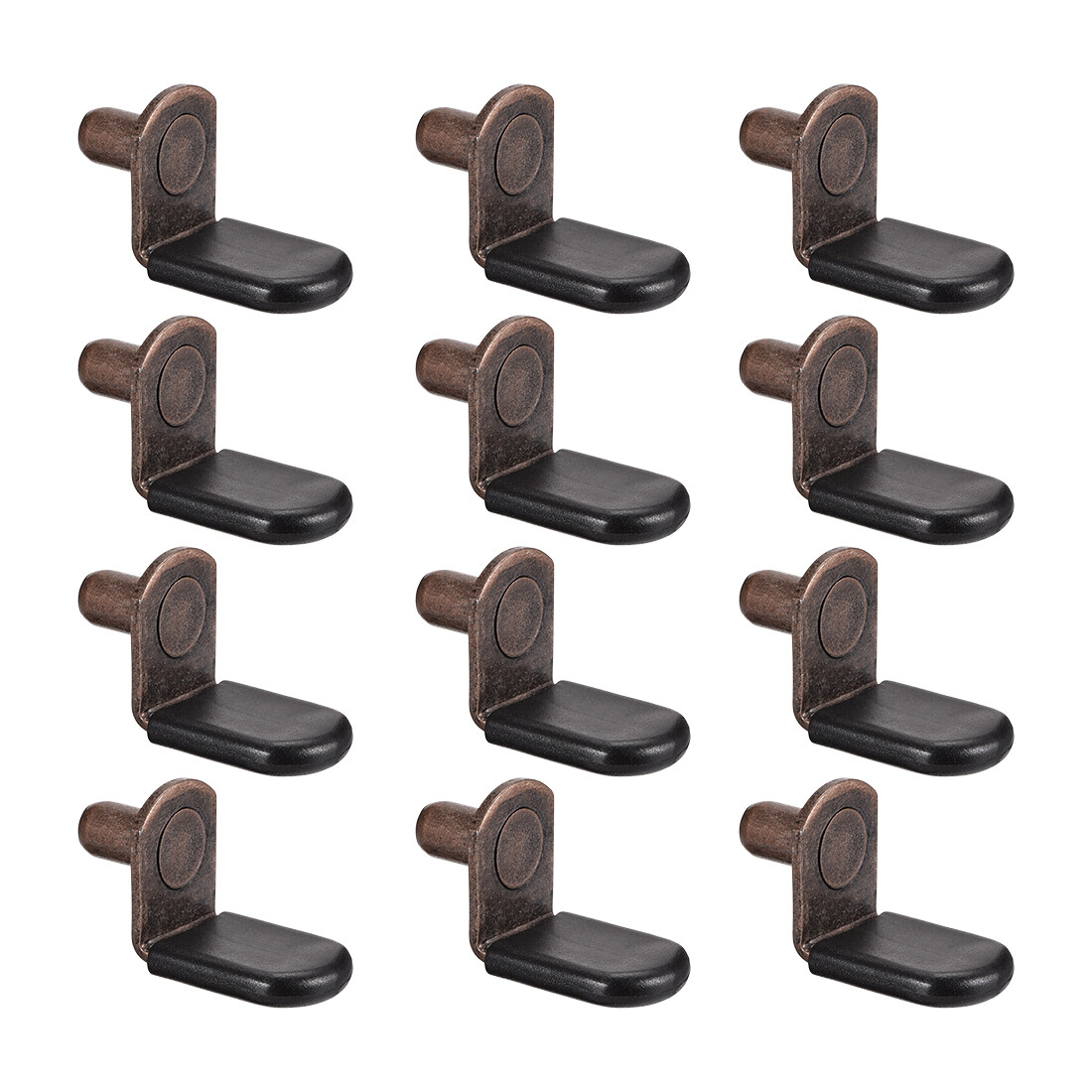 20pcs 6mm L-Shape Cabinet Shelf Support Pegs with Sleeve Brackets-image