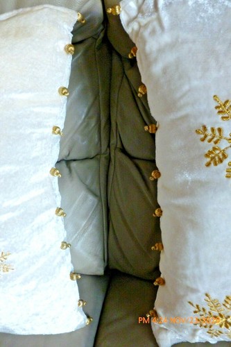 CHRISTMAS Throw Pillow Cover w/insert VELVET Snowflake EMBROIDERED BEADED India - Picture 5 of 15
