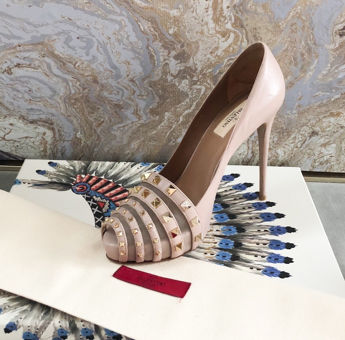 さぼてんちゃん ☆VALENTINO ☆サイズ35.5 新品 NEW VALENTINO GARAVANI OPEN FORA CHANGE ROCKSTUD BIO- BASED