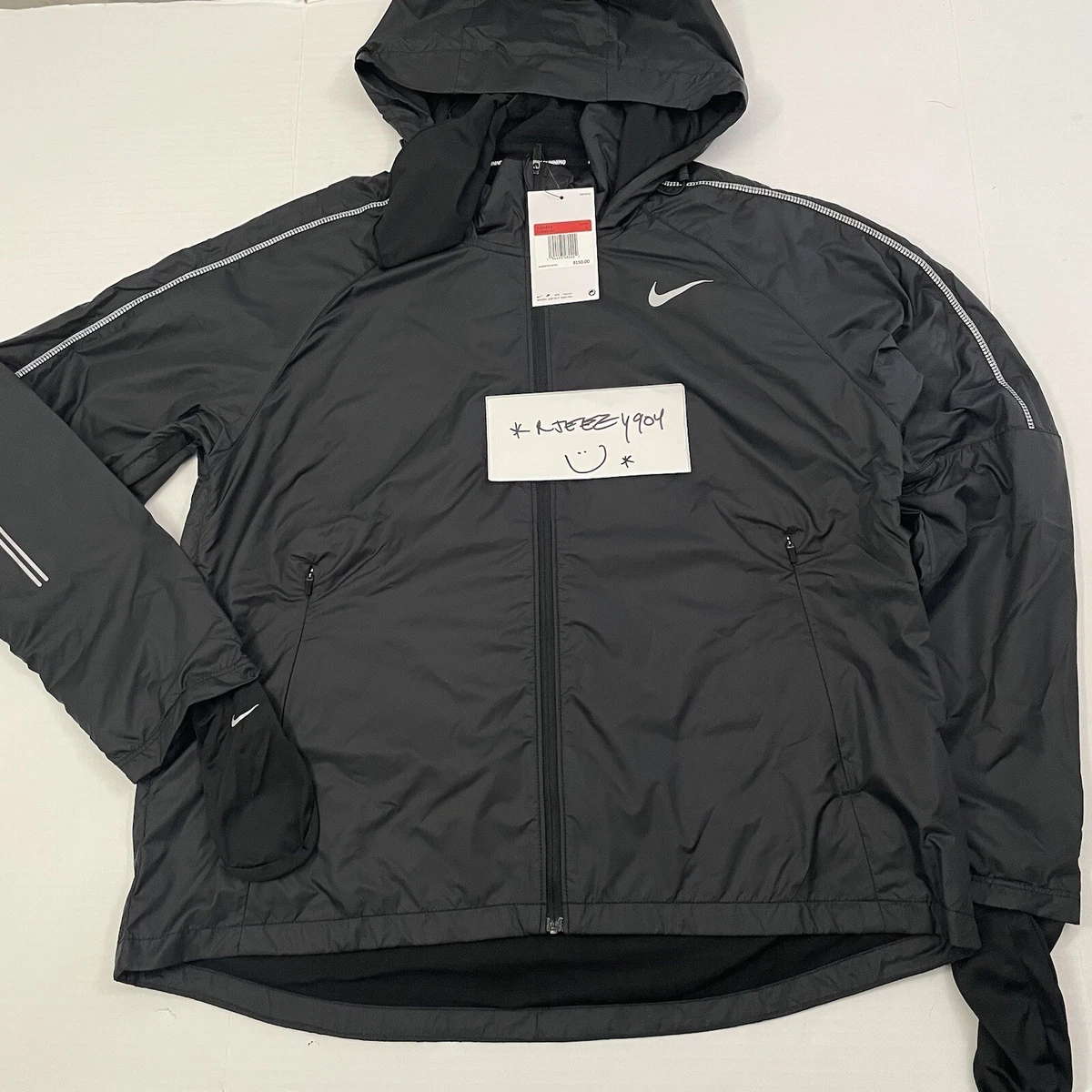 $150 Womens Size L Nike Shield Running Storm Fit Jacket Black CU3385-010  Large | eBay