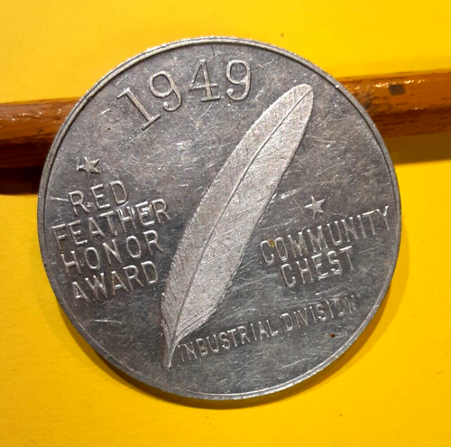 (pgasteelers1) Community Chest 1949 Red Feather Honor Award-Ind. Div. Medalla de aluminio - Imagen 3 de 4