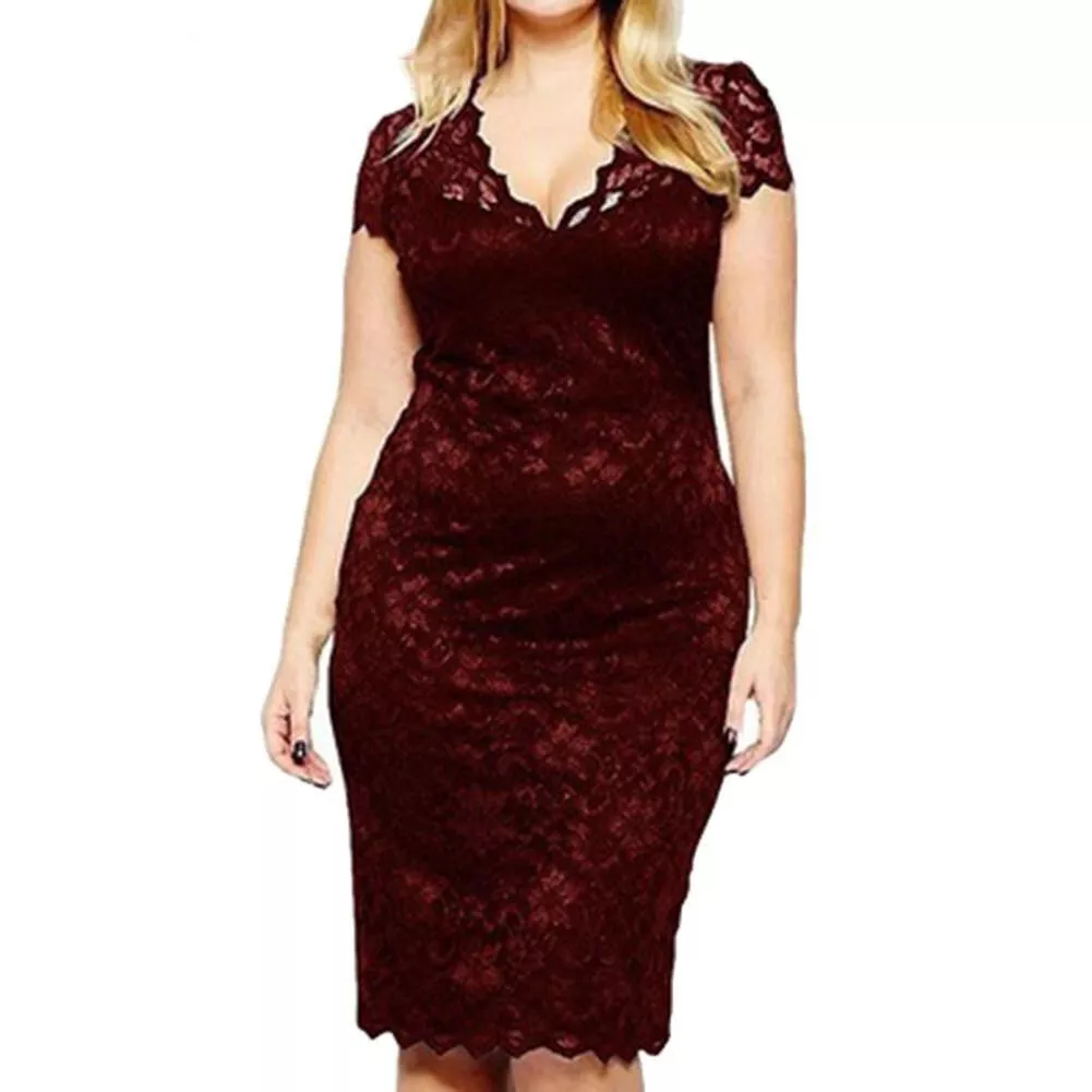 Vestidos Plus Size Para De Encaje Fiesta Tallas Grandes |