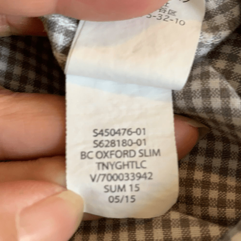 Gap gray/white small checked button collar shirt - image 10