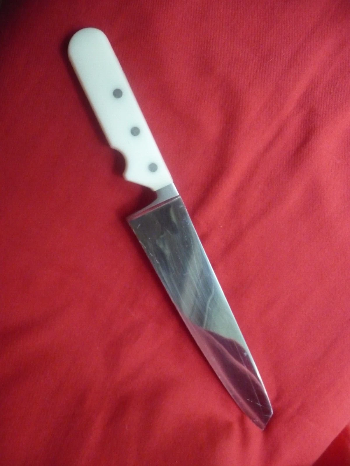 CP FRANCE CHEF KNIFE SERRATED TIP 9.75" Blade White Acrylic Handle Rare
Opens in a new window or tab