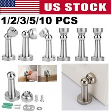 1-10X Magnetic Door Stop Wall Floor Mounted Stainless Steel Stopper Holder Catch