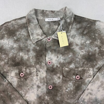 NWT MNML Shirt Men's M Cloud Print Oversized Fit Long Sleeve Button Streetwear