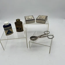 Vintage Umbilical Scissors, Co-re-ga and Fasteeth Powder, Professional Makeup 