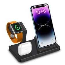 US 3in1 Charging Stand Dock For Apple Watch Ultra2 S10/S9 Apple iPhone 14 Pro 13