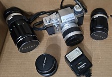 Vintage Topcon RE Super Camera W/ Extra Lenses