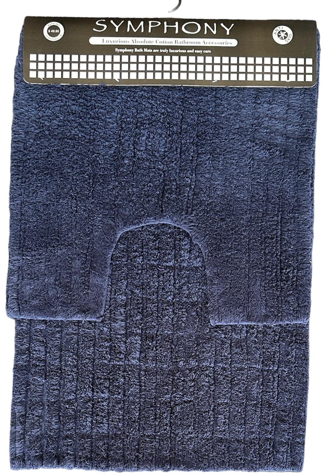 Symphony Bath Mat Set 100 Cotton 02 Pcs Set Nonslip, Washable FREE POSTAGE eBay