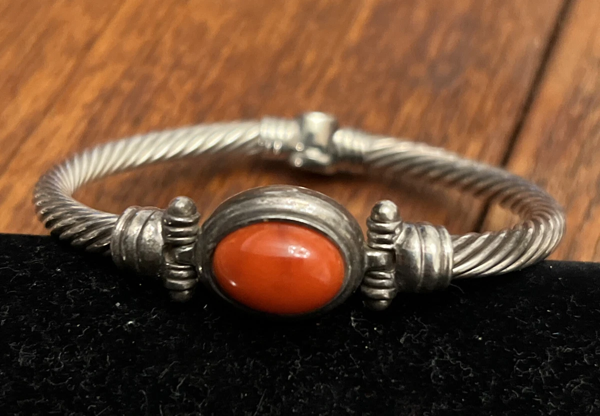 Silver coral bracelet deals