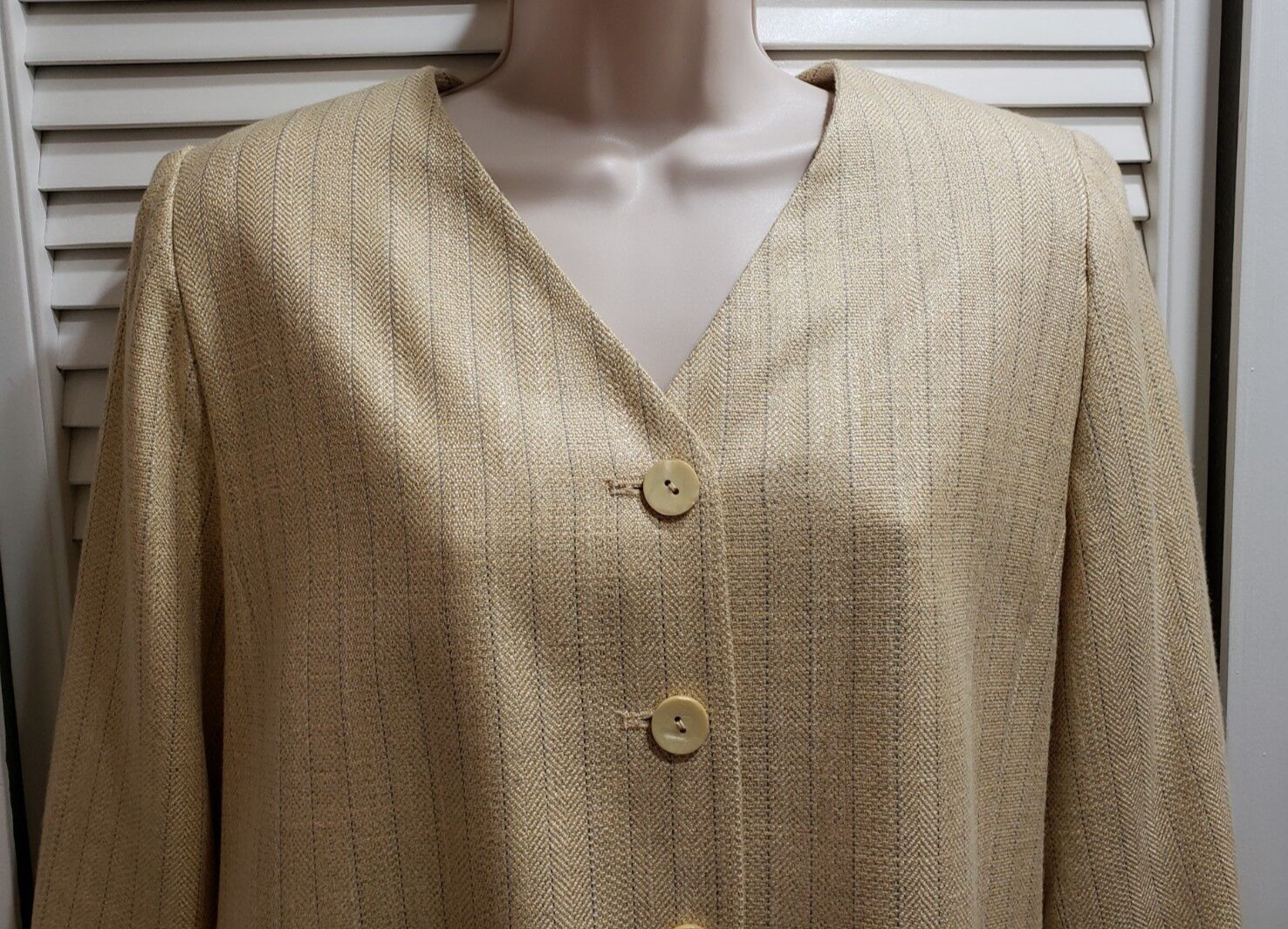 Pendleton Button Front Blazer Jacket Stripes V-Ne… - image 2
