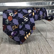 Nicole Miller 1997 Sport Football Basket Football Soccer Skate Mens Necktie Silk