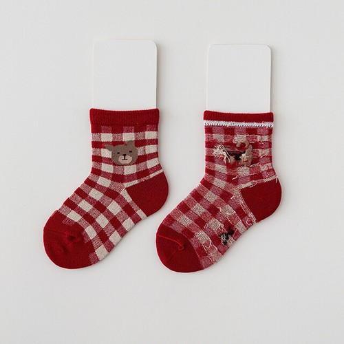Caramella, Children Bear Patterned Socks, 3 Pair Set - Picture 4 of 5
