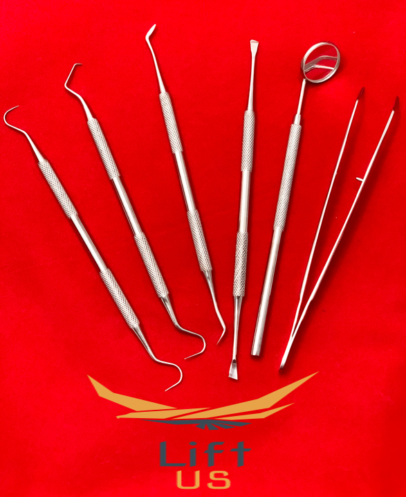 6 Pz/set Escavatore Dentale Set Di 6 Cucchiaio Ristrutturante - Foto 6